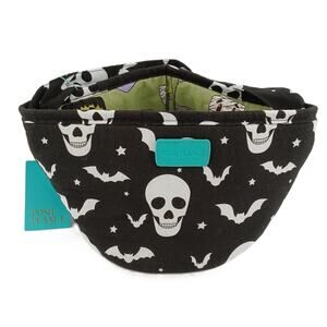 Posh Peanut Halloween Diaper Caddy Bag Candy Basket Skulls Bats Spooky Print